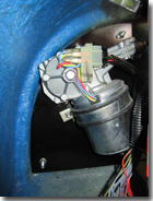 Wiper motor mounted behind fusebox and relays - Click for larger image