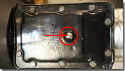 Breather hole in Type 9 top cover which can cause oil leaking past front and rear seals - Click for larger image