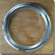 Turned down aluminium spacer rings with chrome mounting ring - Click for larger image