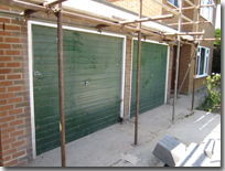Extension over the double garage started - Click for larger image