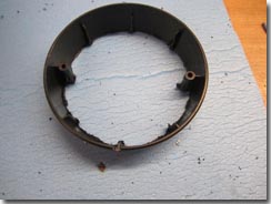 Rear lamp mounting rings - cutting the back off - Click for larger image