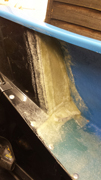 Nearside gap between bootliner and body tub filled with cutout panel and bonded in place - Click for larger image