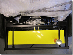 Fuel tank powder coated in bright yellow - Click for larger image