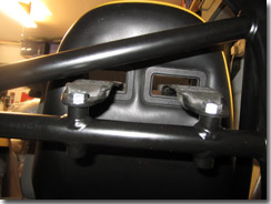 Roll hoop adjusted to suit the seat belt mounting holes - Click for larger image