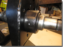 Nearside driveshaft protrusion - Click for larger image