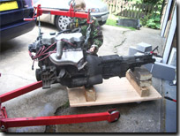 Engine and gearbox out - Click for larger image