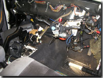 Dashboard removed, next to come out was the steering column - Click for larger image