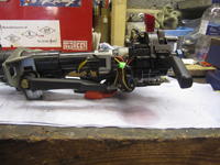 Steering column before adapting- Click for larger image