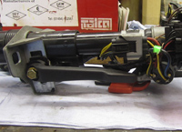 Steering column before adapting - Click for larger image